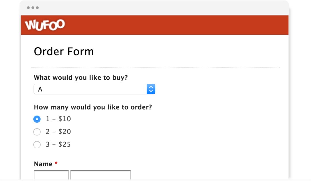 Wufoo Order Form